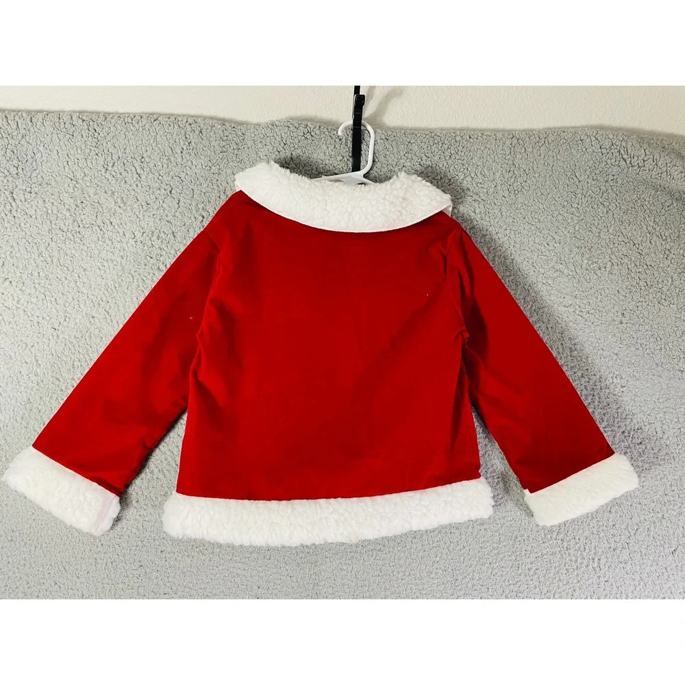 Toddler Santa Suit Jacket Vintage 90s Red White Holiday Christmas Costume